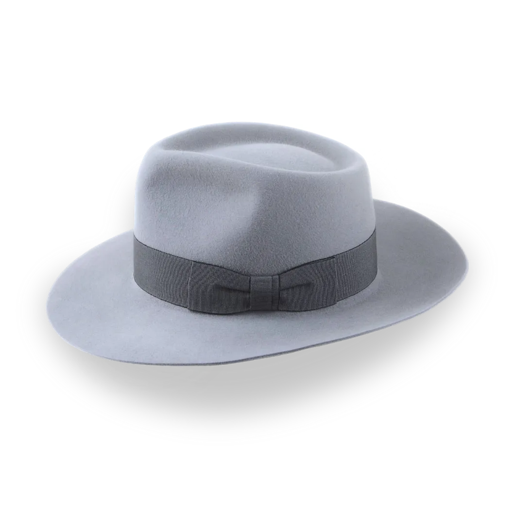 Grey Wide Brim Fedora Hat in Elegant Fur Felt | The Laird - Agnoulita Hats 2