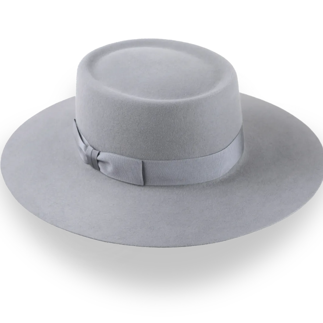 Grey Wide Brim Luxury Cowboy Hat in Durable Fur Felt | The Mesa - Agnoulita Hats 3