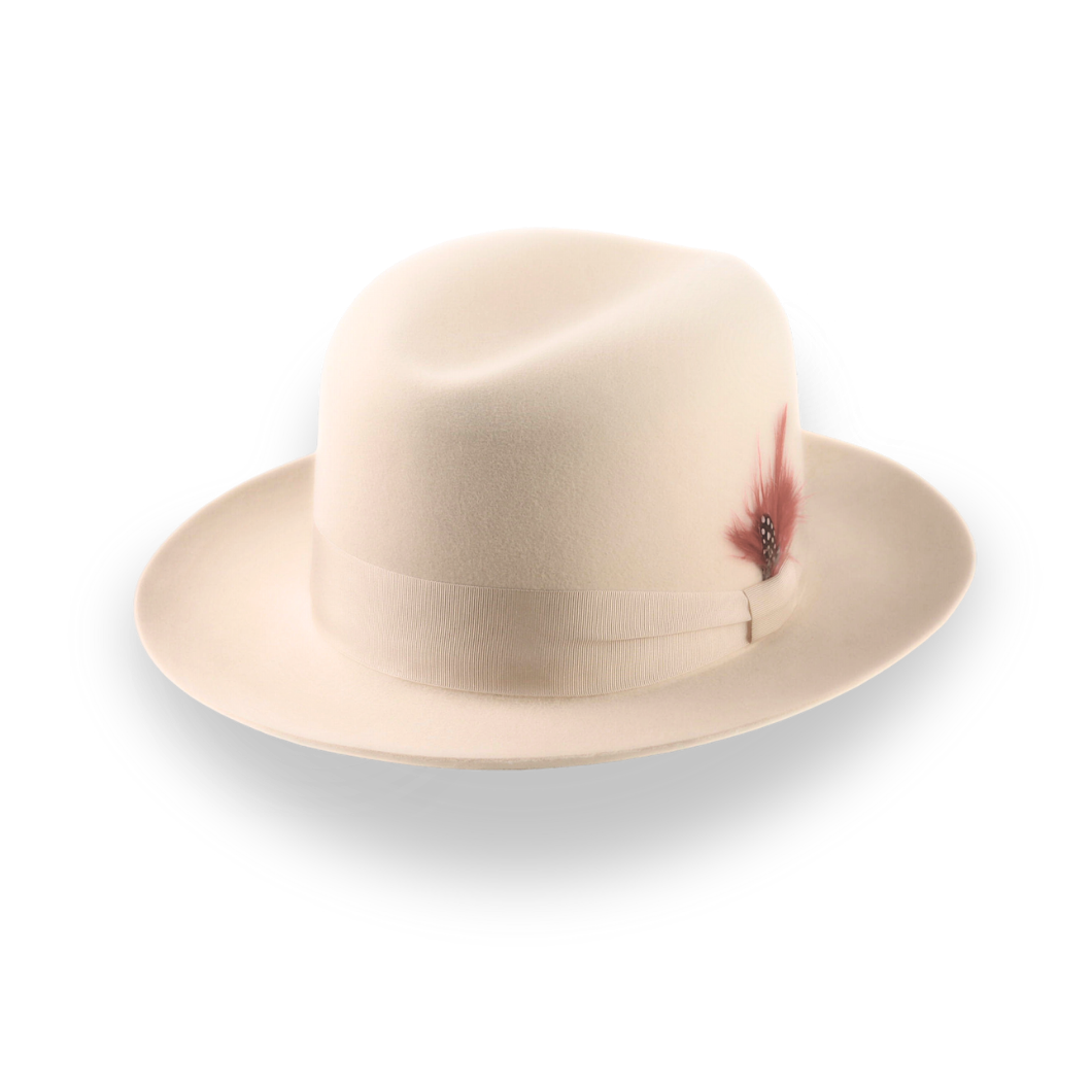 Handcrafted Cream Fedora Hat in Premium Fur Felt | The Tobin - Agnoulita Hats 1