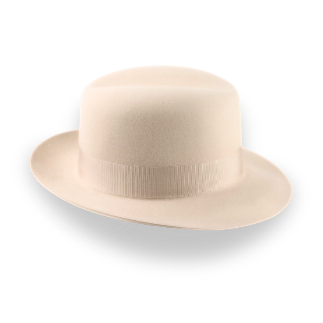 Handcrafted Cream Fedora Hat in Premium Fur Felt | The Tobin - Agnoulita Hats 5