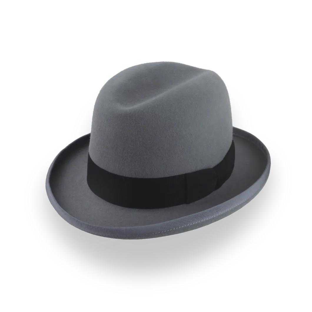 Handcrafted Grey Homburg Hat with Classic Design | The Godfather - Agnoulita Hats 1
