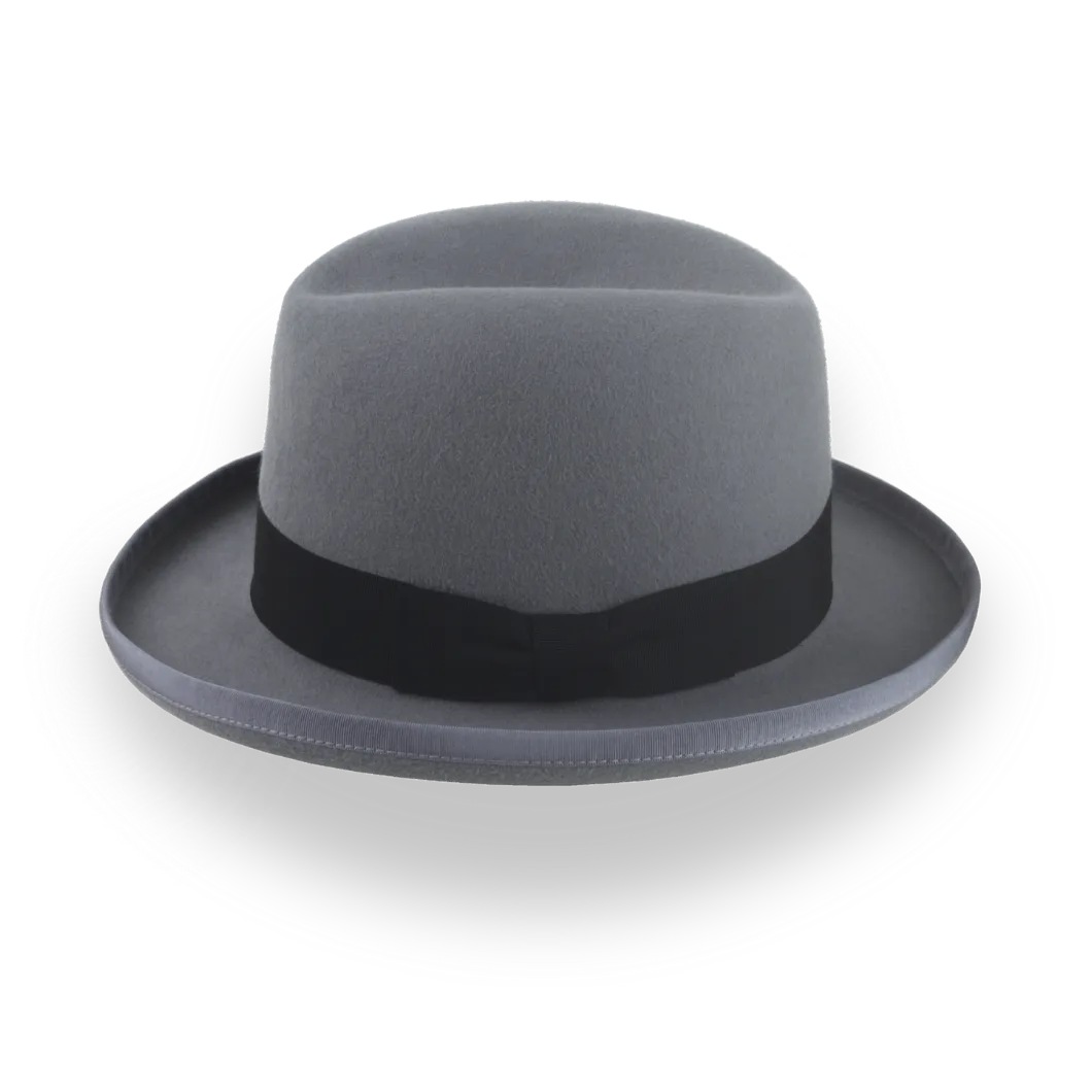 Handcrafted Grey Homburg Hat with Classic Design | The Godfather - Agnoulita Hats 2