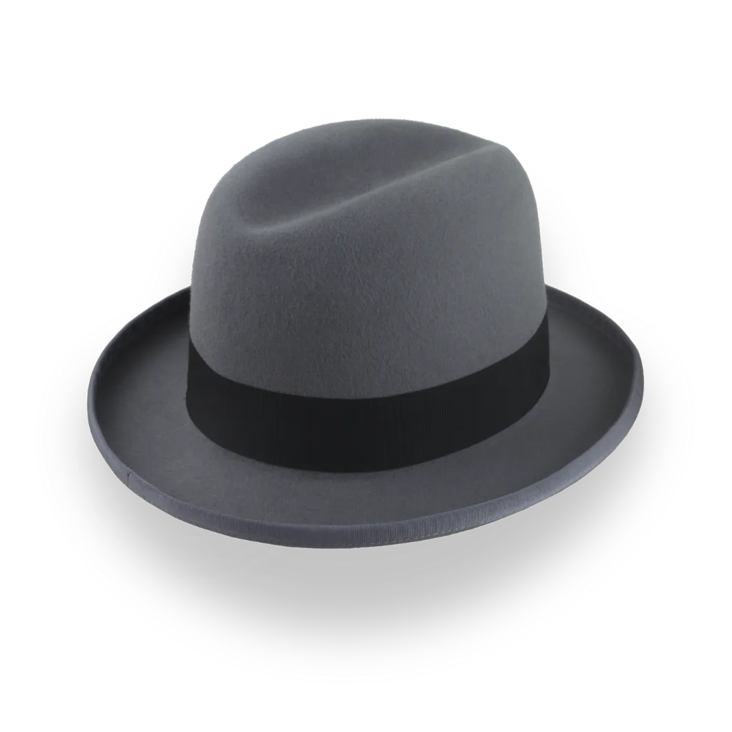 Handcrafted Grey Homburg Hat with Classic Design | The Godfather - Agnoulita Hats 4
