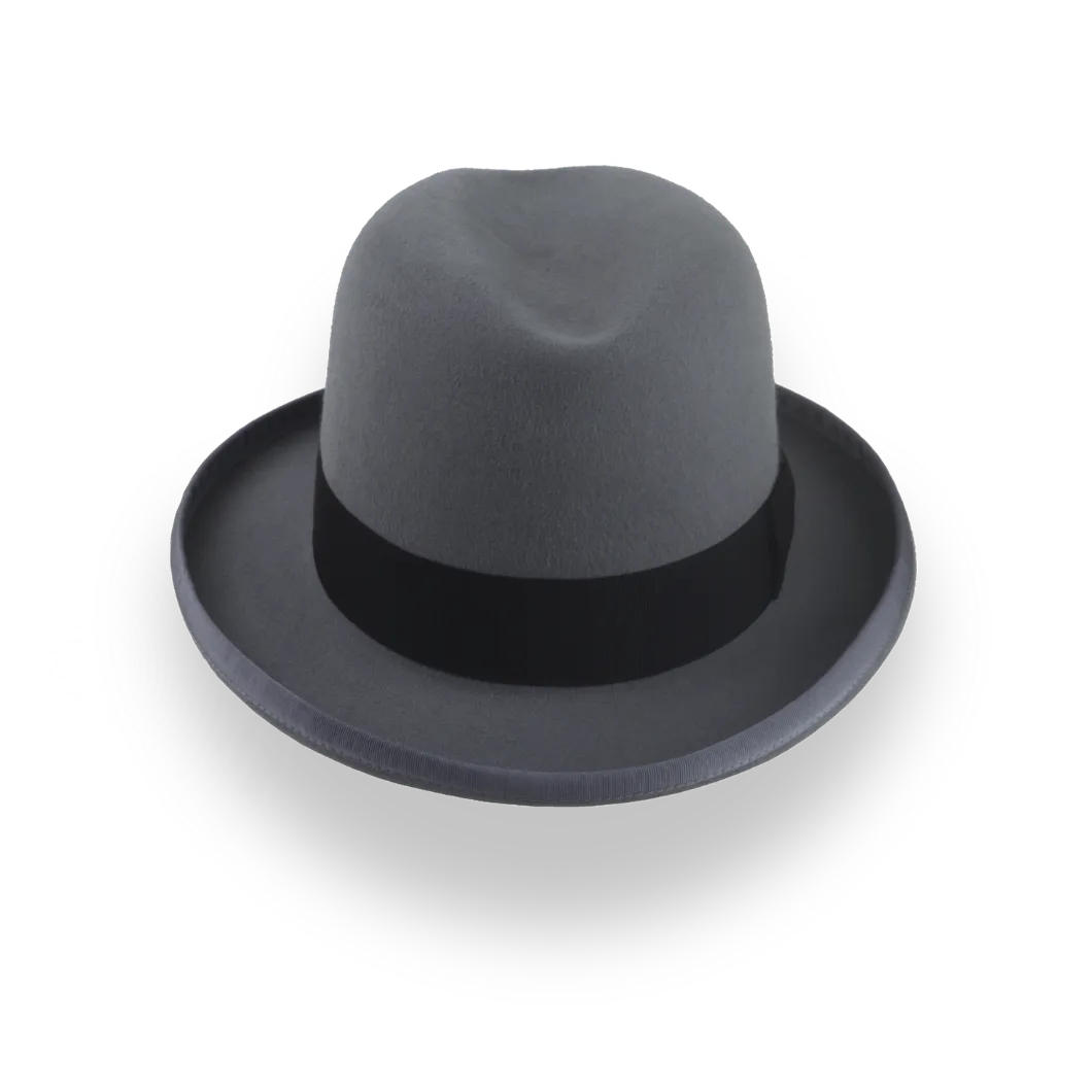 Handcrafted Grey Homburg Hat with Classic Design | The Godfather - Agnoulita Hats 6