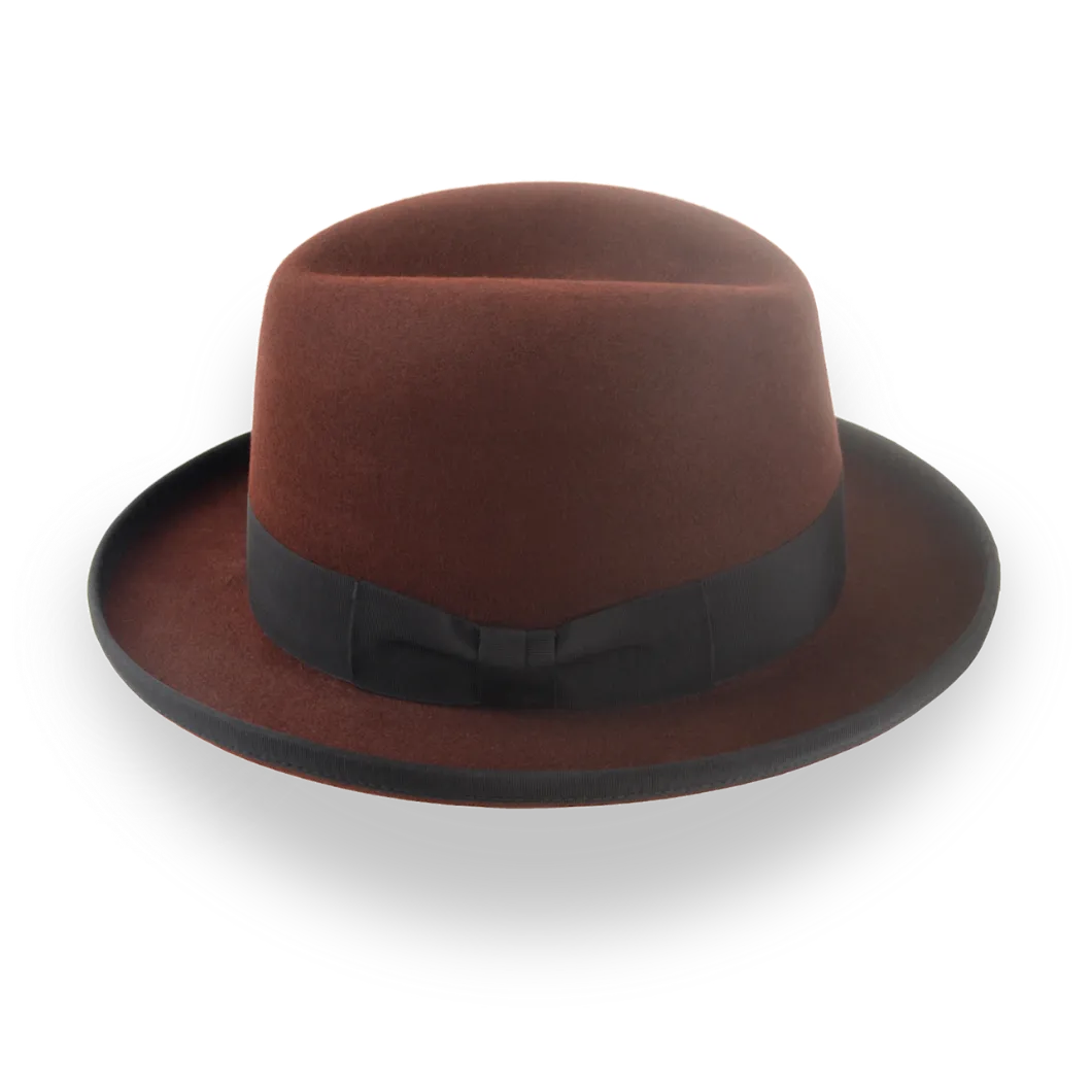 Handcrafted Oxblood Fur Felt Homburg with Custom Fit | The Cerebelle - Agnoulita Hats 2