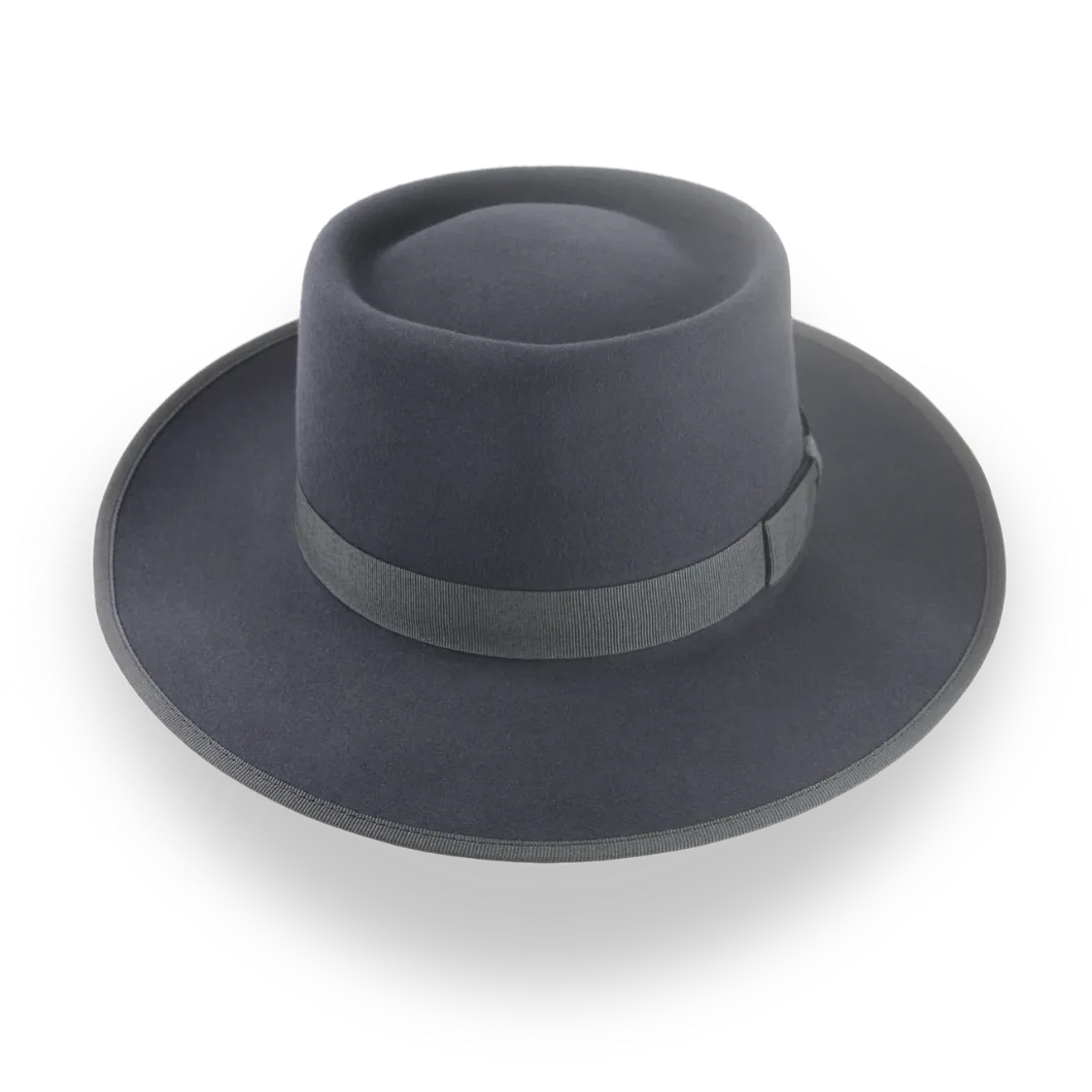 Iconic Slate Grey Fedora Porkpie Hat | The Oppenheimer - Agnoulita Hats 6