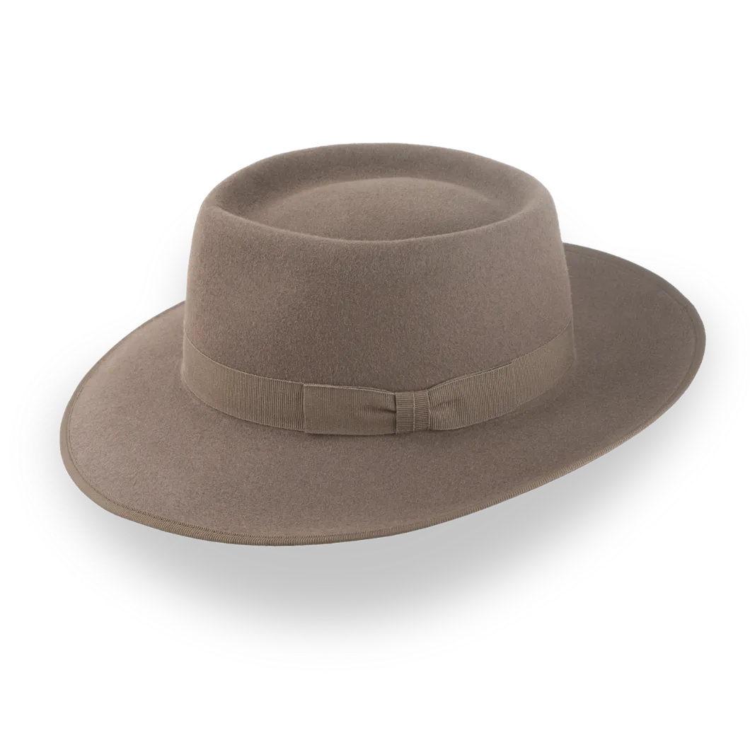 Iconic Wide Brim Porkpie Fedora Hat for Men | The Oppenheimer - Agnoulita Hats 2