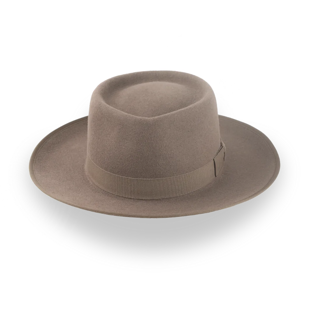 Iconic Wide Brim Porkpie Fedora Hat for Men | The Oppenheimer - Agnoulita Hats 6