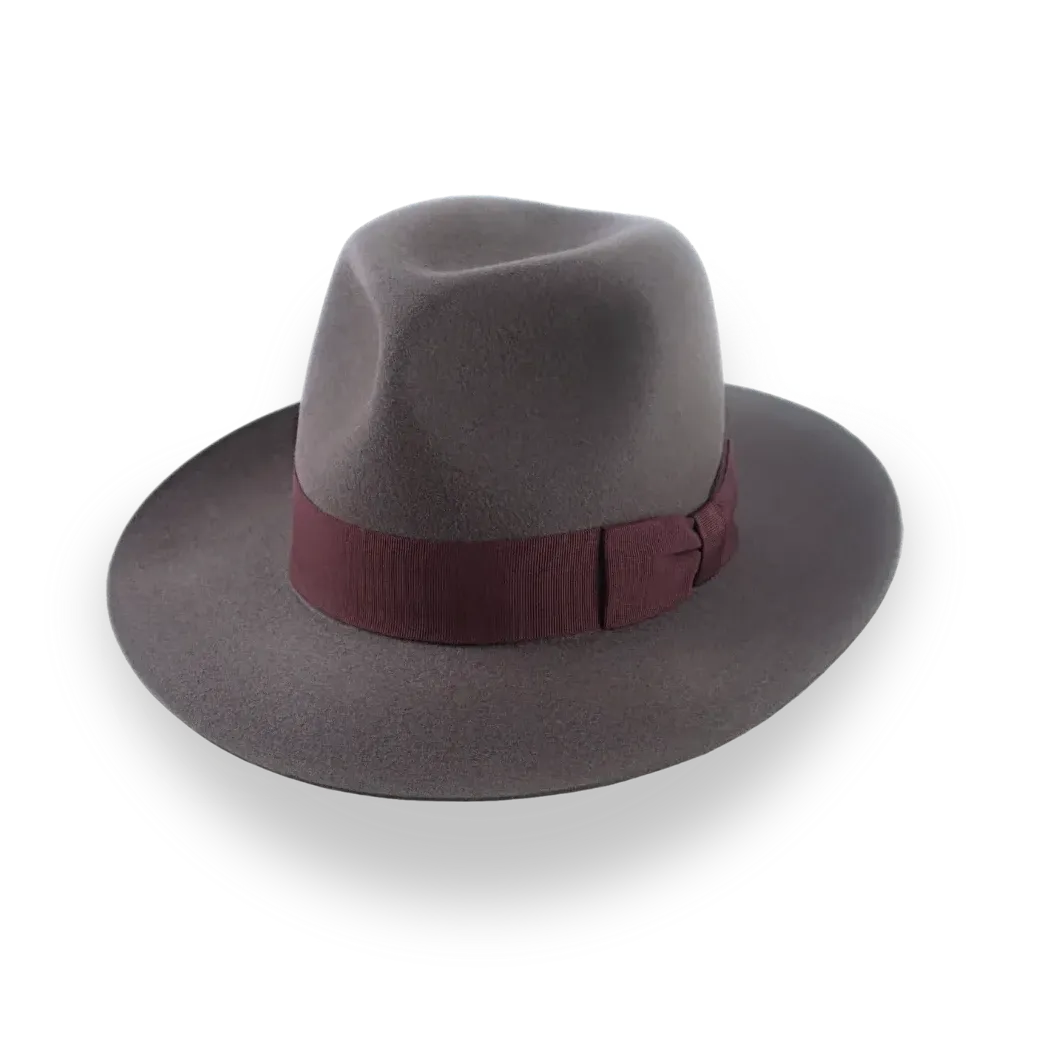 Indiana Jones Fedora for Men in Caribou Grey Fur Felt | The Pulsar - Agnoulita Hats 1