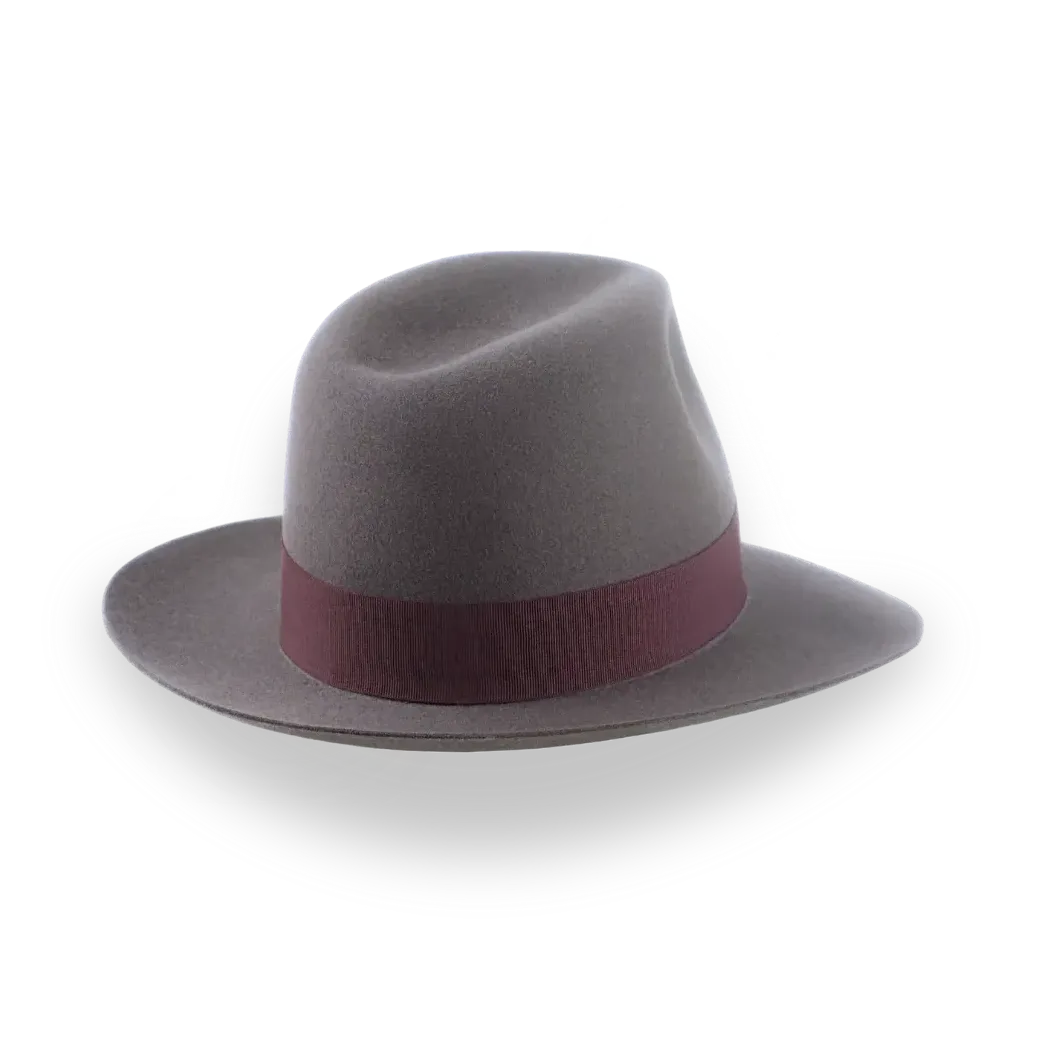 Indiana Jones Fedora for Men in Caribou Grey Fur Felt | The Pulsar - Agnoulita Hats 4