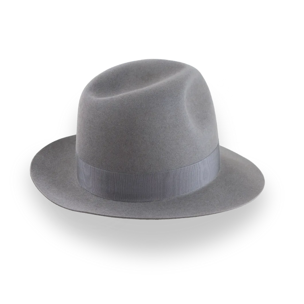 Indiana Jones Grey Fedora in Premium Beaver Fur Felt | The Pulsar - Agnoulita Hats 4