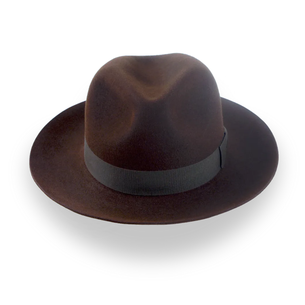 Italian Style Dark Brown Men's Fedora | The Ariston - Agnoulita Hats 6