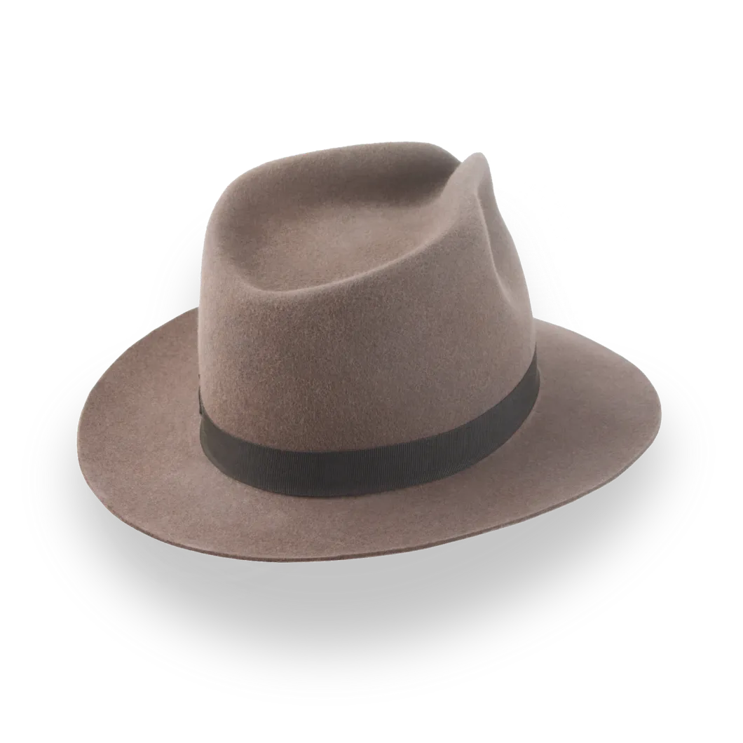 Light Brown Outback Fedora Hat in Durable Fur Felt | The Desperado - Agnoulita Hats 4