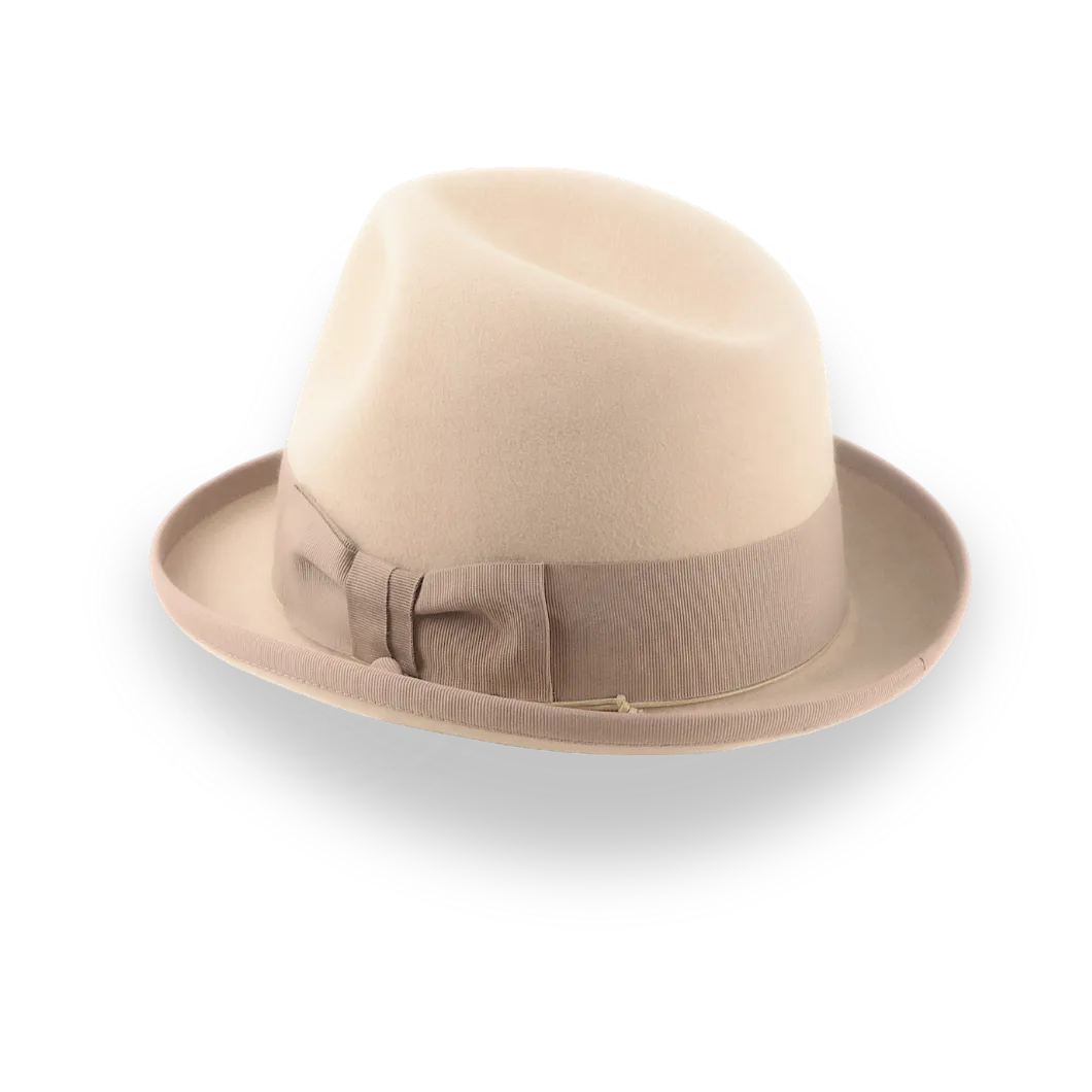 Light Camel Vintage Style Homburg Hat for Men | The Phaeton - Agnoulita Hats 3