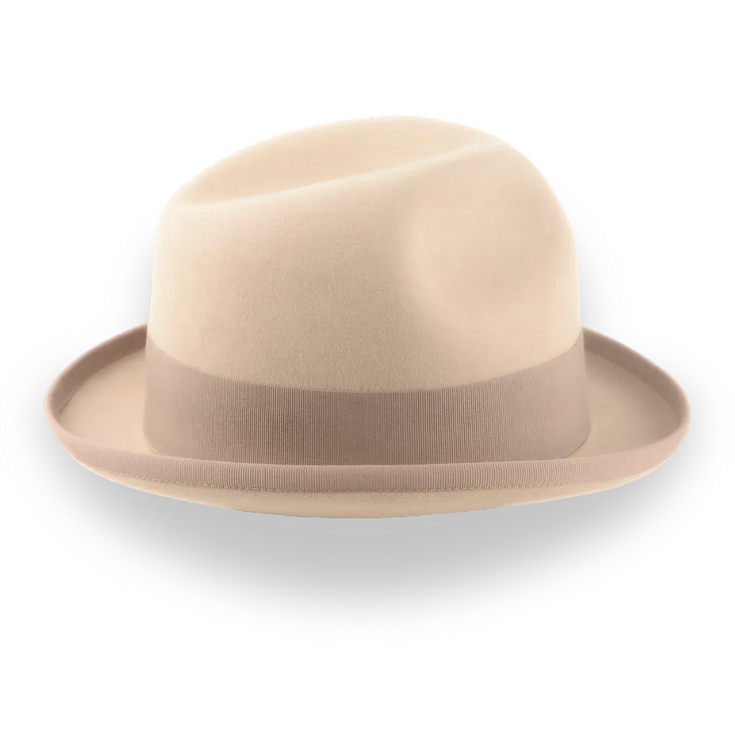 Light Camel Vintage Style Homburg Hat for Men | The Phaeton - Agnoulita Hats 5