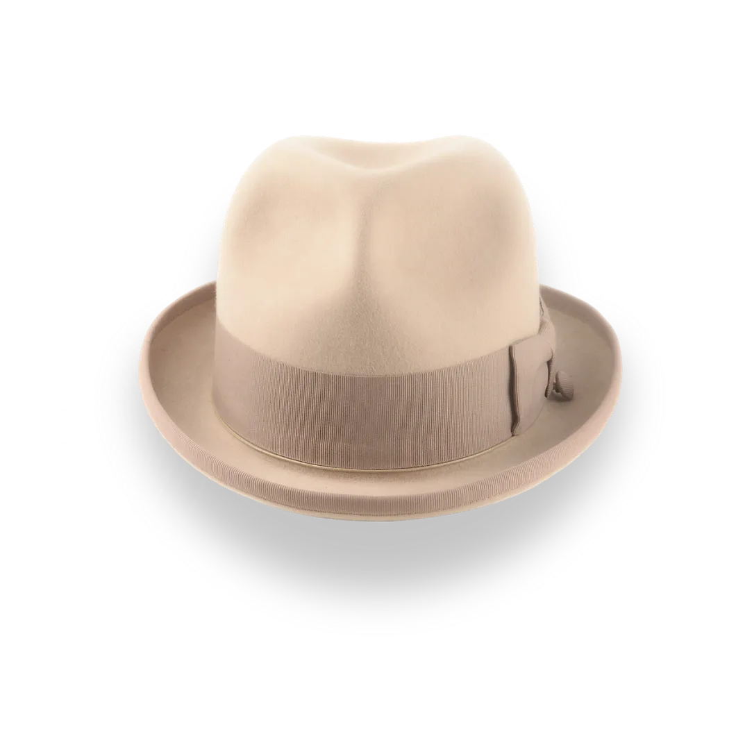 Light Camel Vintage Style Homburg Hat for Men | The Phaeton - Agnoulita Hats 6