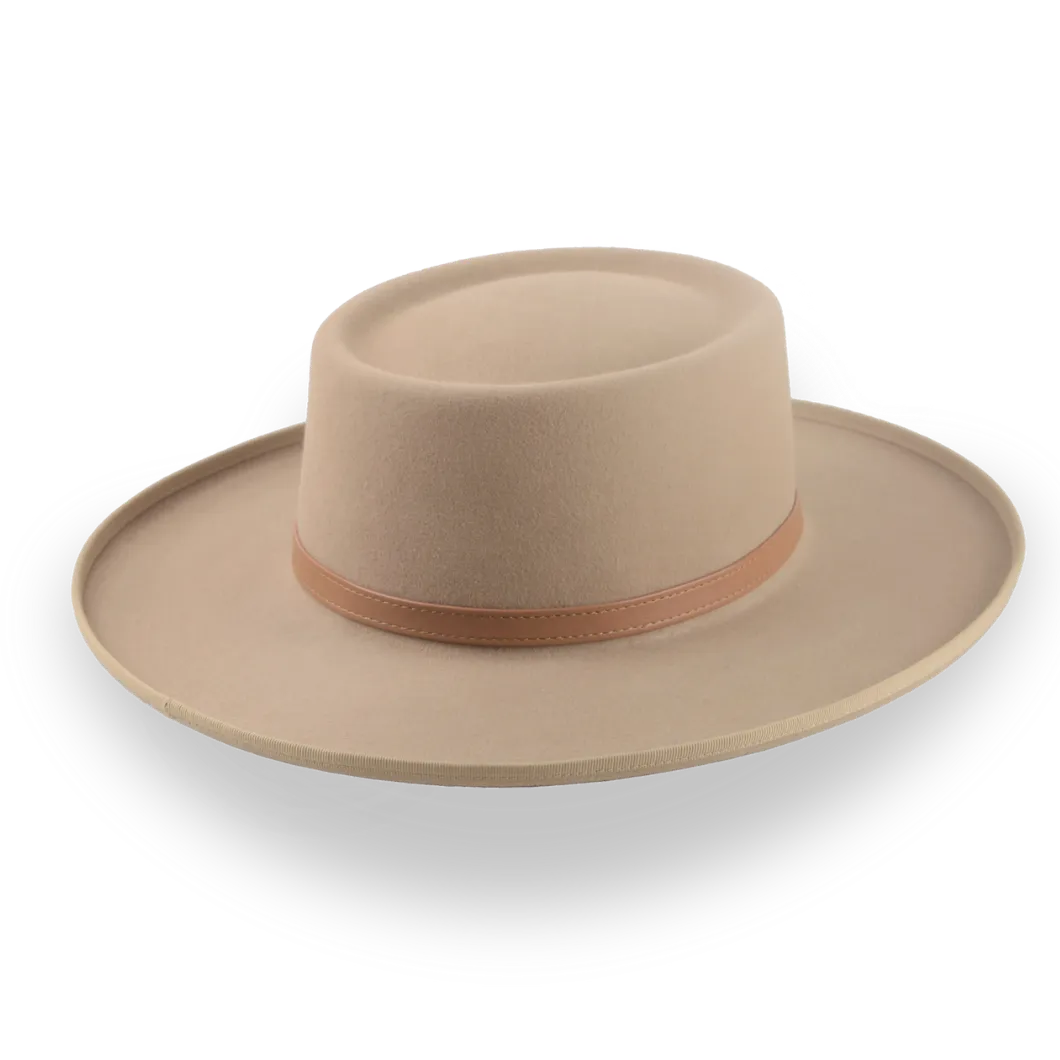 Light Camel Western Gambler Hat with Rolled Brim | The Vista - Agnoulita Hats 4