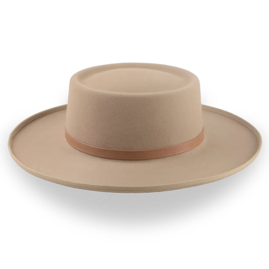 Light Camel Western Gambler Hat with Rolled Brim | The Vista - Agnoulita Hats 5