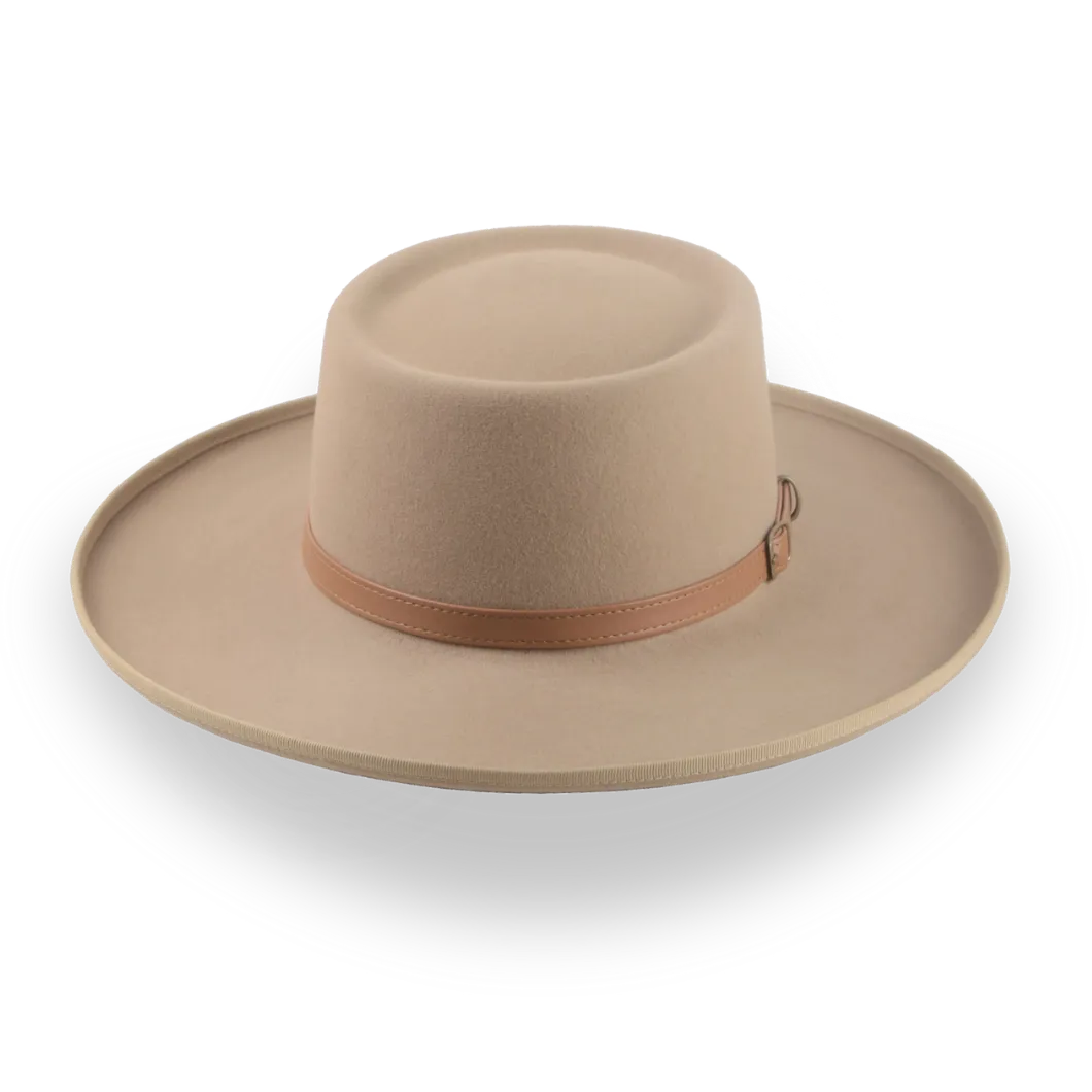 Light Camel Western Gambler Hat with Rolled Brim | The Vista - Agnoulita Hats 6