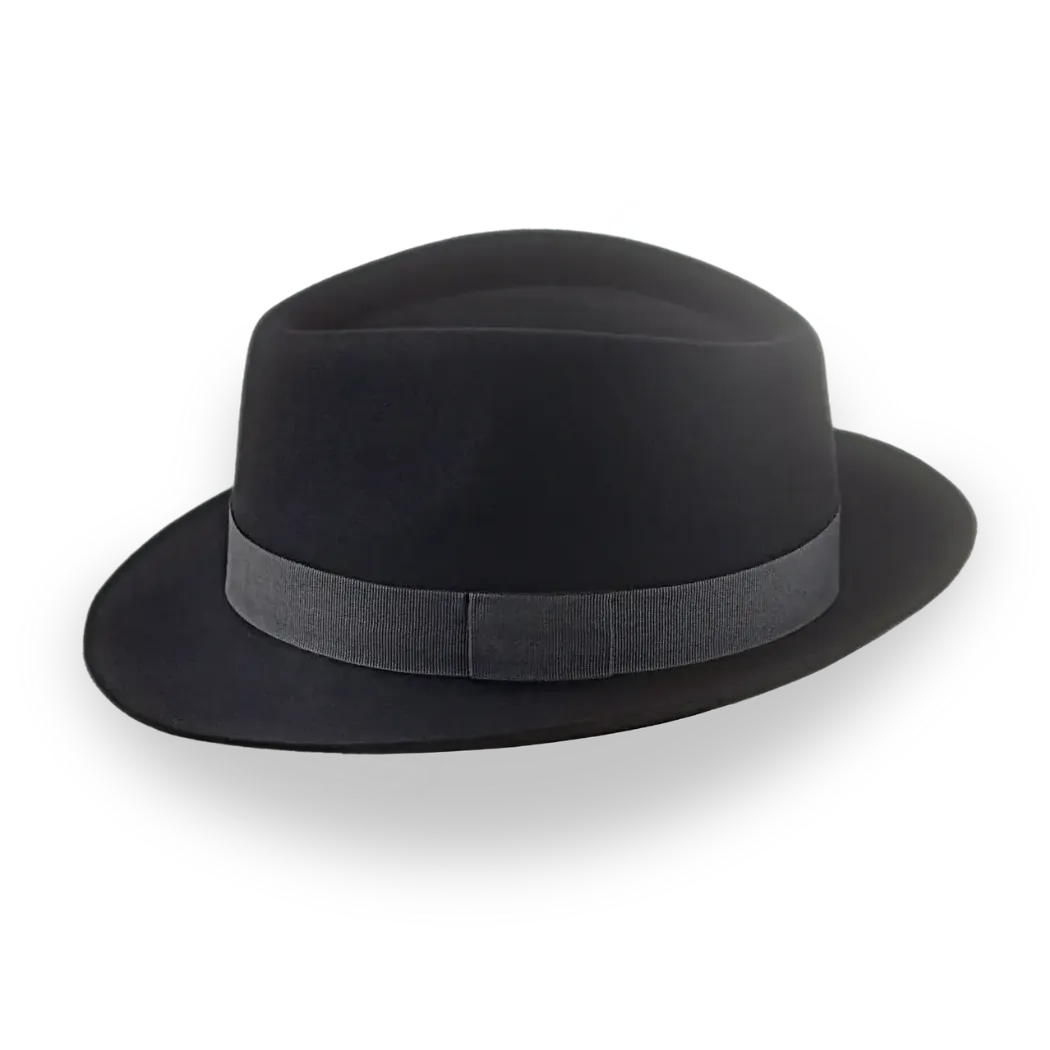 Low Crown Fedora Hat in Black Fur Felt | The Cooper - Agnoulita Hats 2