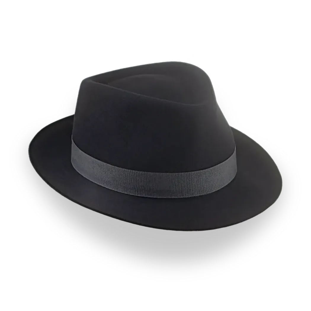 Low Crown Fedora Hat in Black Fur Felt | The Cooper - Agnoulita Hats 6