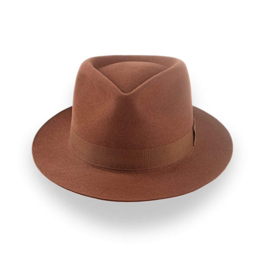 Luxury Medium Brim Fedora with Teardrop Crown | The Hermes - Agnoulita Hats 6