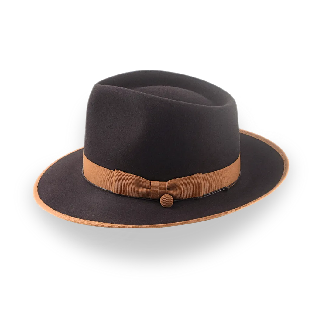 Luxury Teardrop Fedora in Chocolate Beaver Fur Felt | The Caesar - Agnoulita Hats 2