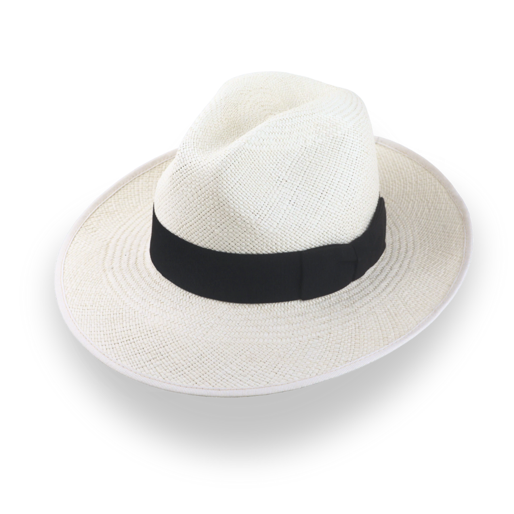 Off-White Mens Panama Fedora Hat in Toquilla Straw | The Equator - Agnoulita Hats 1