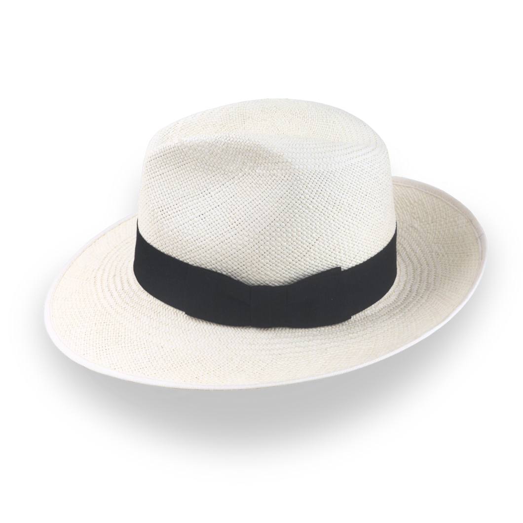 Off-White Mens Panama Fedora Hat in Toquilla Straw | The Equator - Agnoulita Hats 2