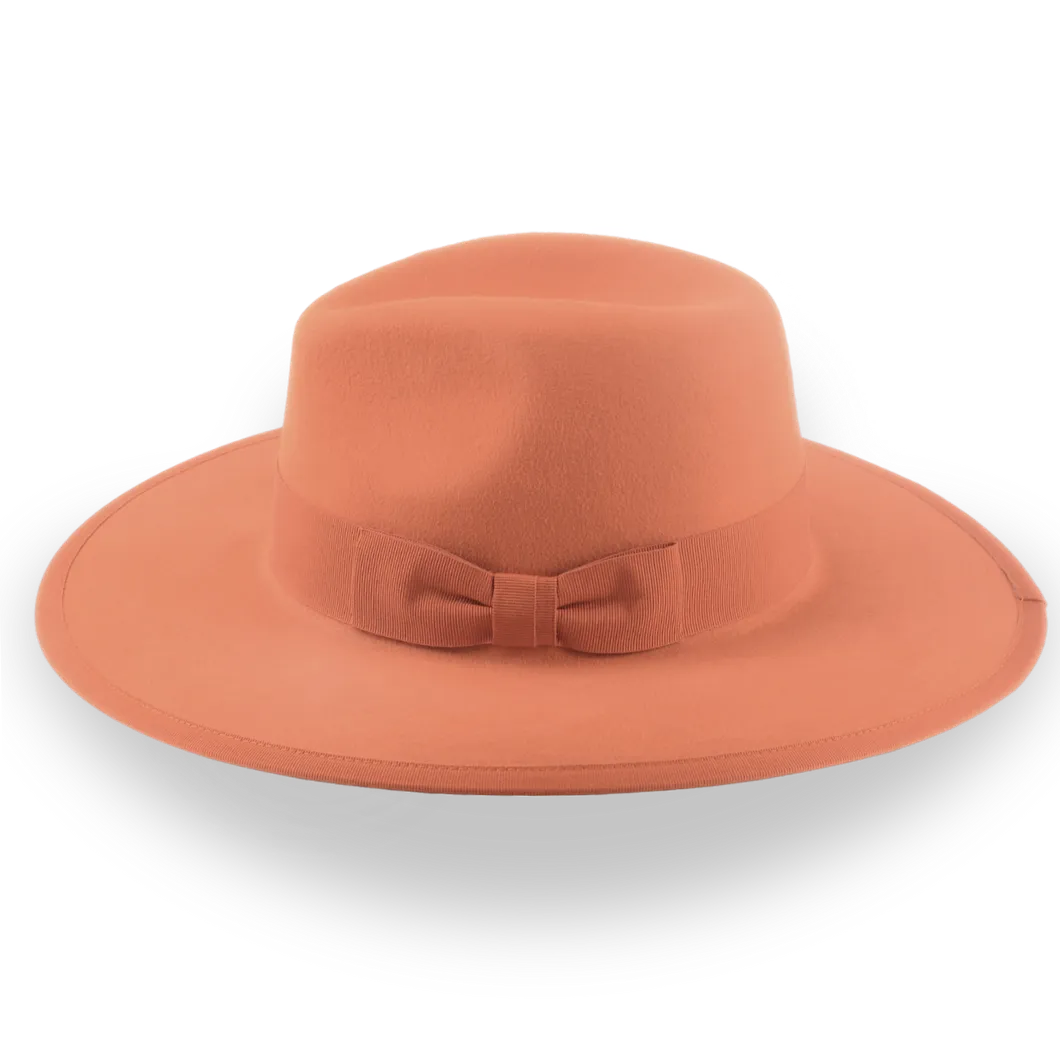 Orange Wide Brim Fedora in Stylish Fur Felt | The Taylor - Agnoulita Hats 2