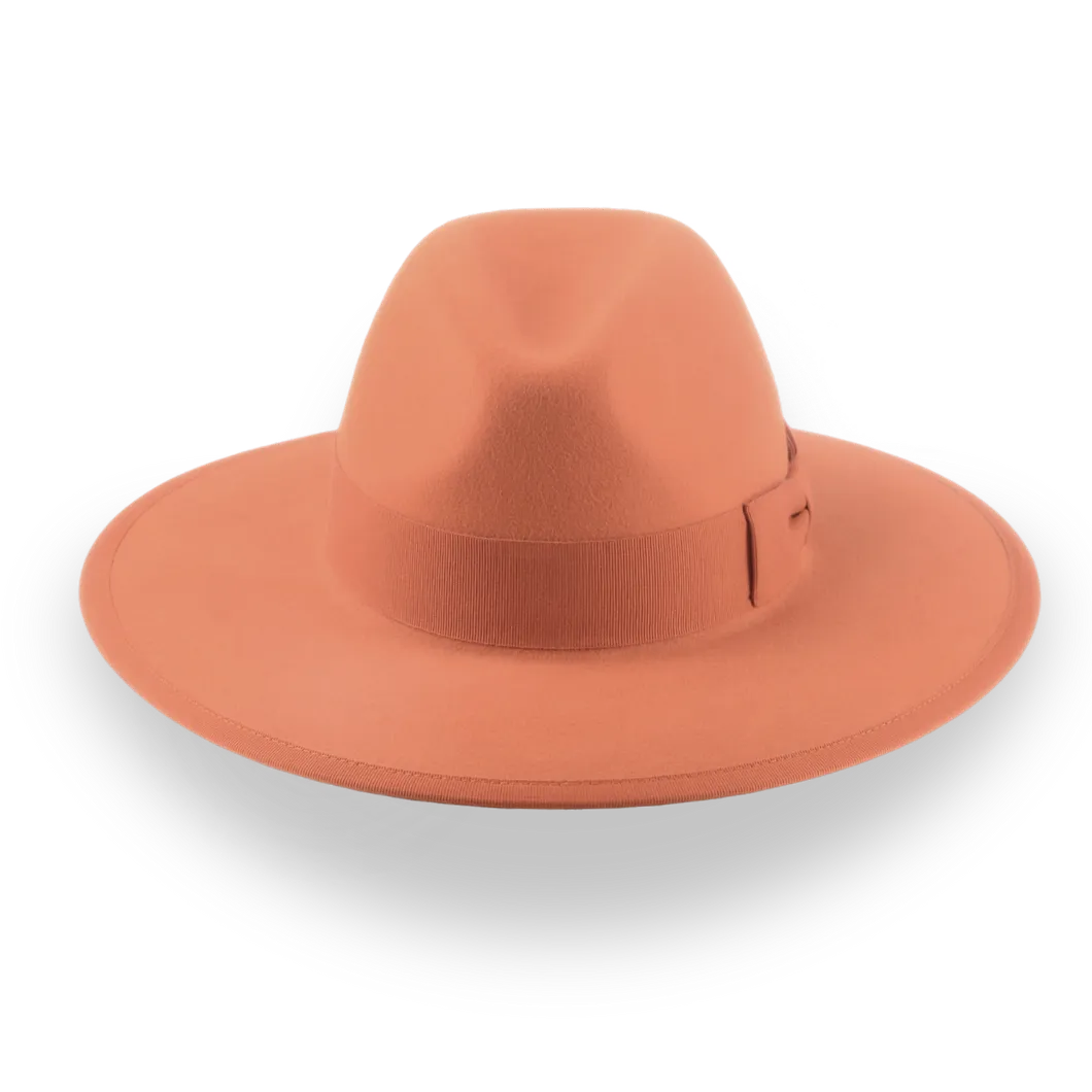 Orange Wide Brim Fedora in Stylish Fur Felt | The Taylor - Agnoulita Hats 6