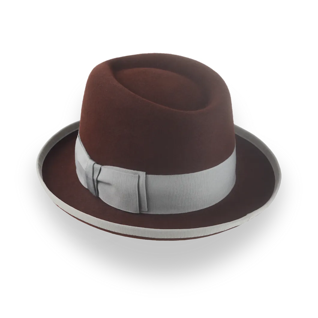 Oxblood Teardrop Crown Homburg Hat in Fur Felt | The Marathon - Agnoulita Hats 3