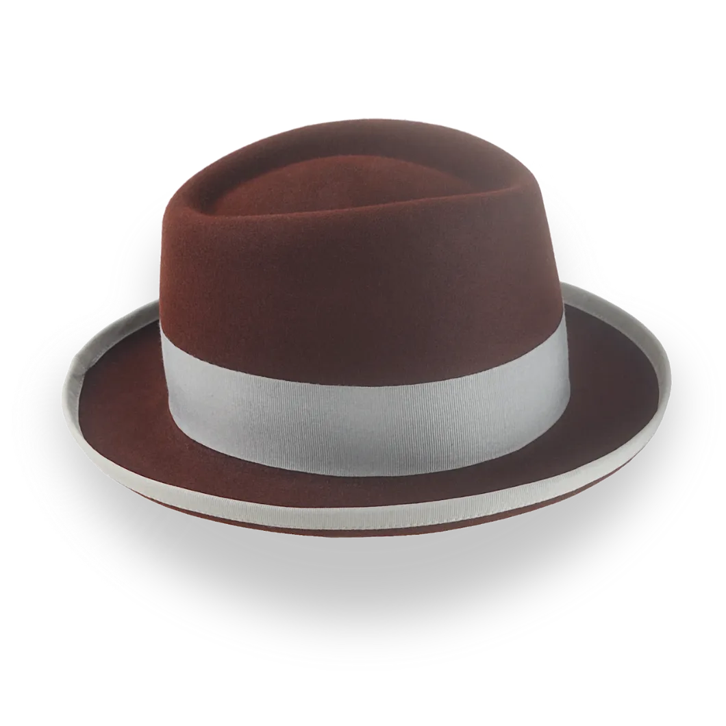 Oxblood Teardrop Crown Homburg Hat in Fur Felt | The Marathon - Agnoulita Hats 5