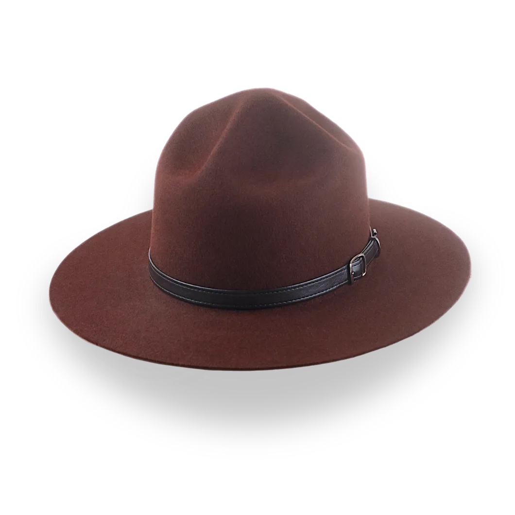 Oxblood Wide Brim Campaign Hat in Durable Fur Felt | The Lemon Squeezer - Agnoulita Hats 1