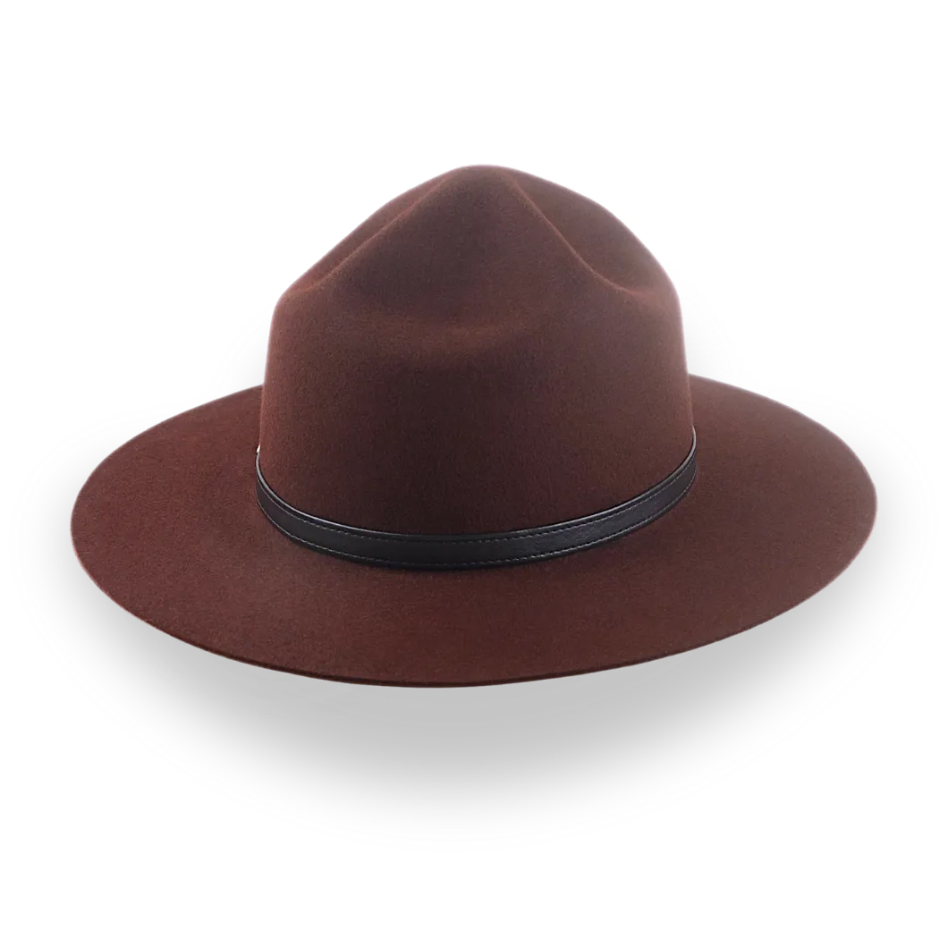Oxblood Wide Brim Campaign Hat in Durable Fur Felt | The Lemon Squeezer - Agnoulita Hats 4