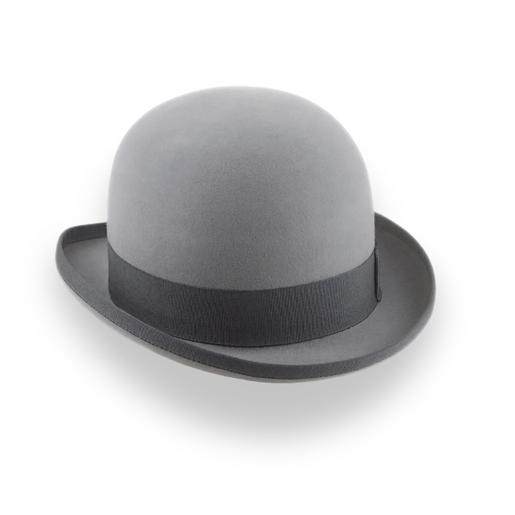 Pewter Grey Men's Bowler Hat in Stylish Fur Felt | The Coke - Agnoulita Hats 6