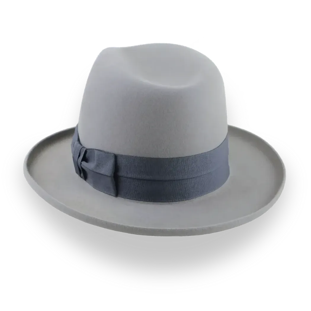 Pewter Grey Pencil Brim Fedora with Exclusive Ribbon Hatband | The Hiero - Agnoulita Hats 3