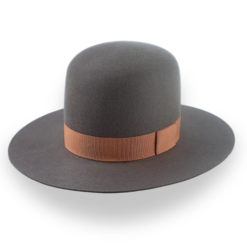 Round Crown Western Style Hat in Fur Felt | The Caribou - Agnoulita Hats 1