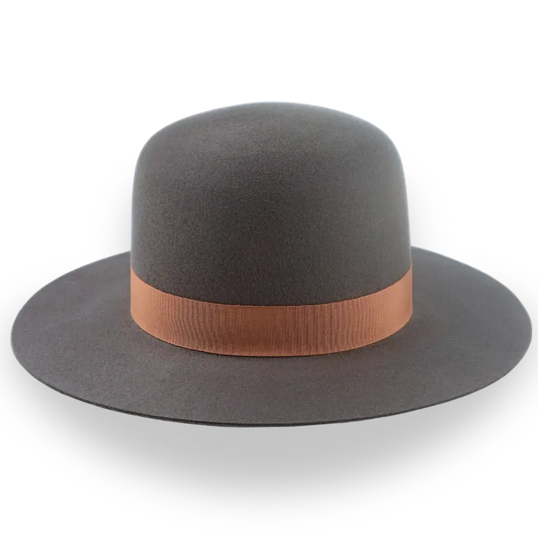 Round Crown Western Style Hat in Fur Felt | The Caribou - Agnoulita Hats 5