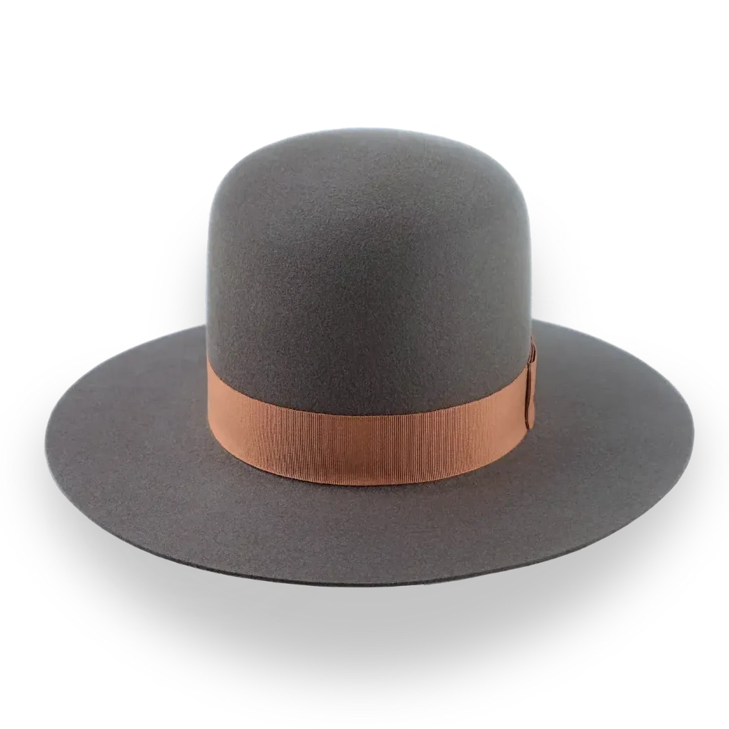 Round Crown Western Style Hat in Fur Felt | The Caribou - Agnoulita Hats 6