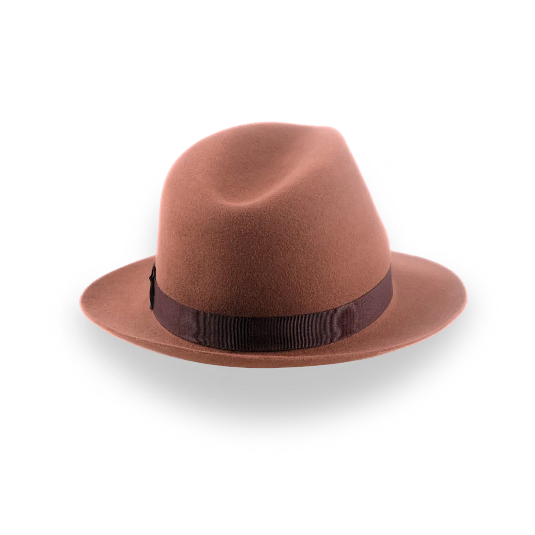 Rust Short Brim Trilby Fedora Hat in Soft Fur Felt | The Tomaso - Agnoulita Hats 4