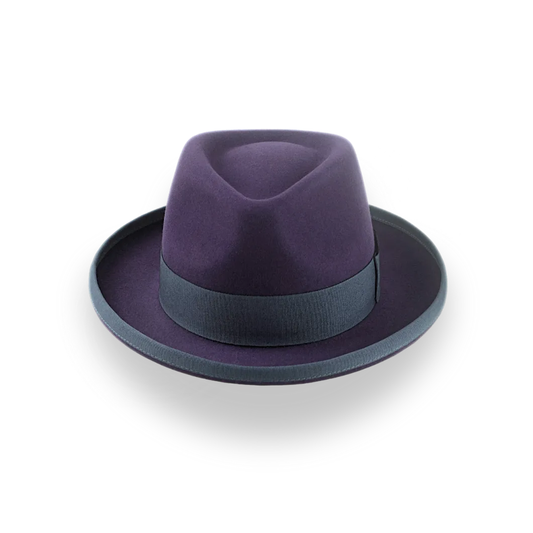 Short Rolled Brim Fedora in Luxurious Beaver Fur Felt | The Leonardo - Agnoulita Hats 6