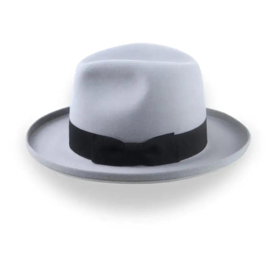 Silver Grey Homburg Fedora Hat in Smooth Fur Felt | The Aerolithe - Agnoulita Hats 2