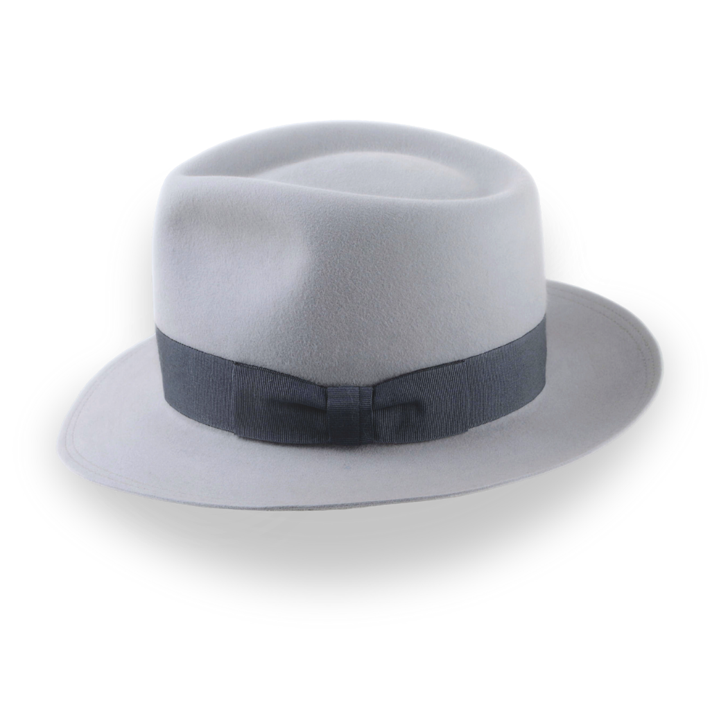 Silver Grey Men's Teardrop Fedora Hat | The Howitzer - Agnoulita Hats 2