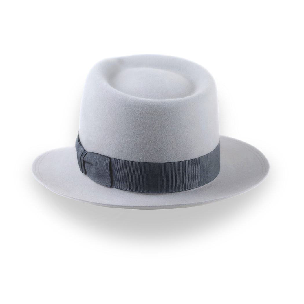 Silver Grey Men's Teardrop Fedora Hat | The Howitzer - Agnoulita Hats 3