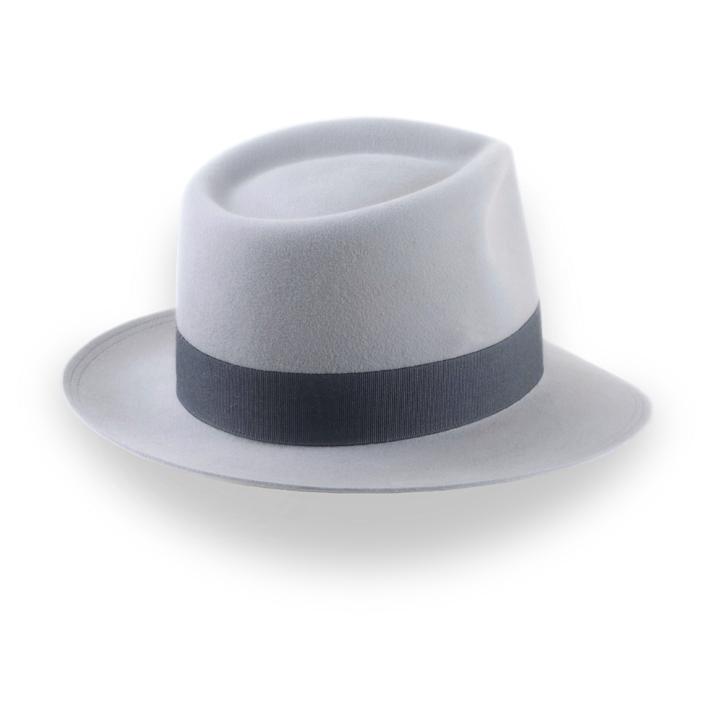 Silver Grey Men's Teardrop Fedora Hat | The Howitzer - Agnoulita Hats 4
