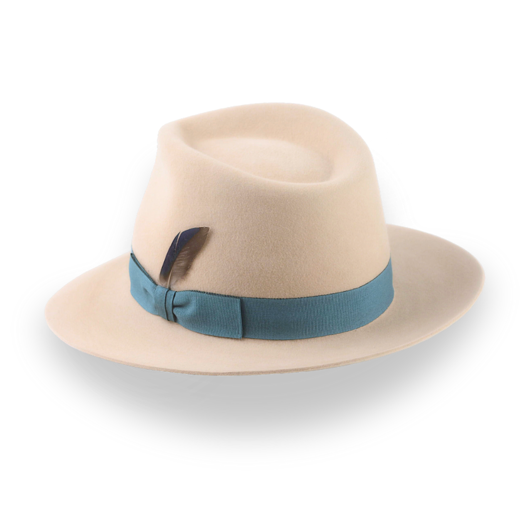 Tan Fedora for Men In Exclusive Crown Shape | The Drake - Agnoulita Hats 3