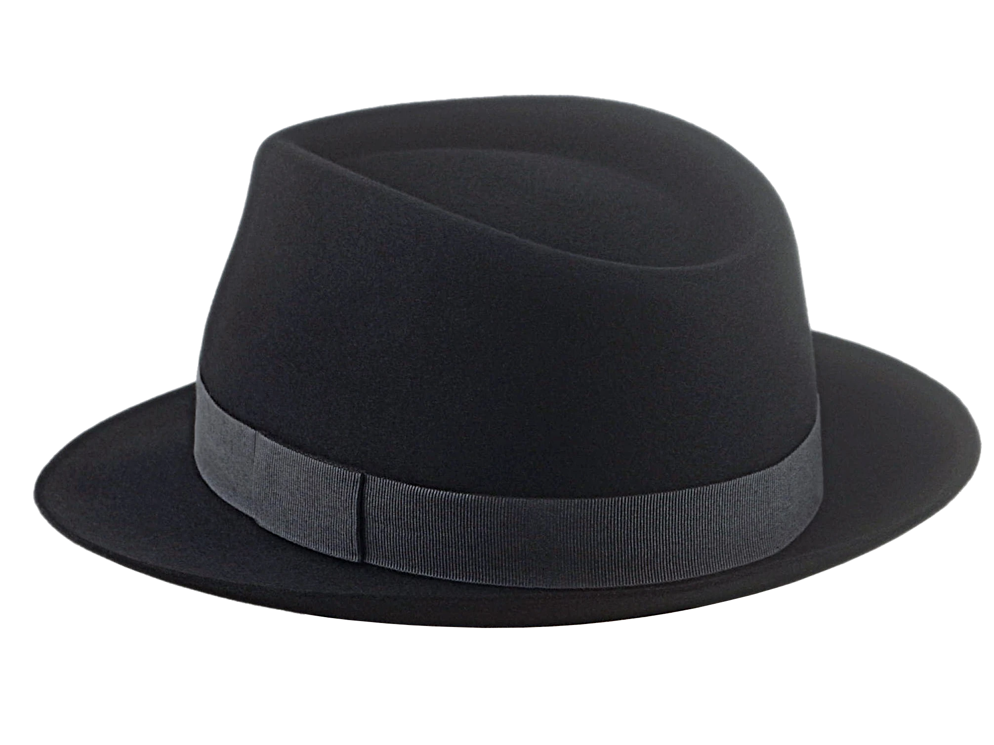 Trilby Fedora Hat for Men | The COOPER | Custom Handmade Hats Agnoulita Hats 3 | Black, Men's Fedora, Rabbit fur felt, Teardrop