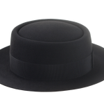 The Cosmo: Side angle showcasing the 3 1/2" crown height and hatband detail | Agnoulita Hats