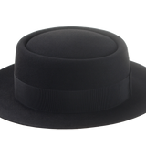 The Cosmo: Side angle showcasing the 3 1/2" crown height and hatband detail | Agnoulita Hats